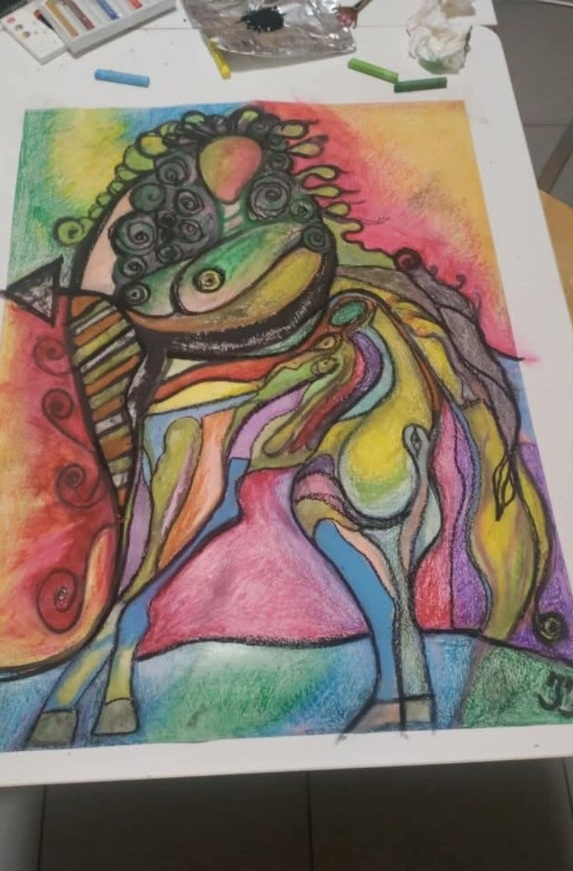 Composition aux couleurs vives